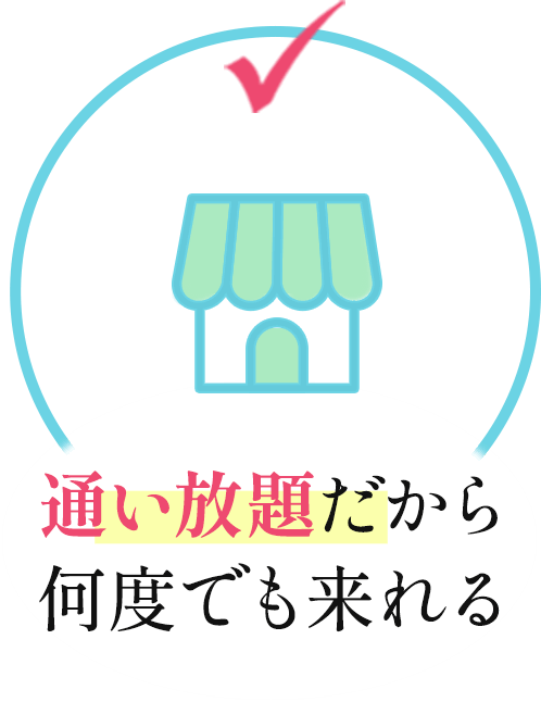 通い放題だから何度でも来れる